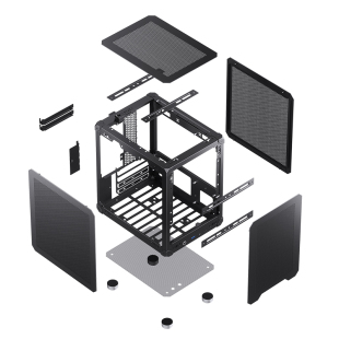 乔思伯C6 桌面MATX台式 v游戏办公小散热电脑主机箱A4迷你ATX电源