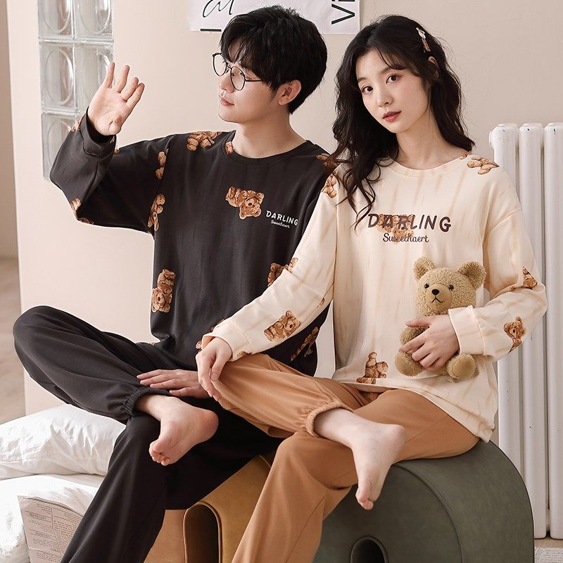 情侣睡衣春秋款长袖裤韩版套头休闲家居服男秋冬季全棉女套装,女士内衣/男士内衣/家居服,睡衣/家居服套装,淘宝优惠券,粉丝福利购,淘宝优惠卷