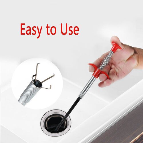 60cm Drain Snake Spring Pipe Dredging Tool Dredge nblocker D