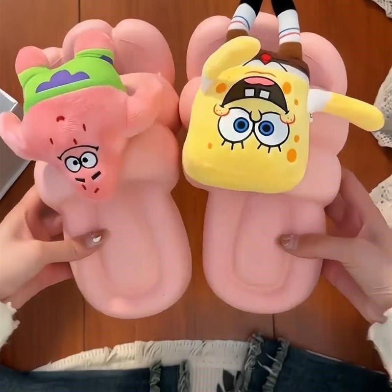 新款凉拖鞋卡通可爱女夏外穿防滑D厚底踩屎感室内居家情侣一字拖,女鞋,一字拖,淘宝优惠券,粉丝福利购,淘宝优惠卷