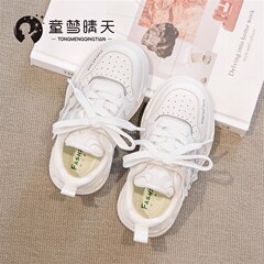 男童鞋子2024春款新款儿童小白鞋女童运动鞋软底宝宝板鞋秋冬白色