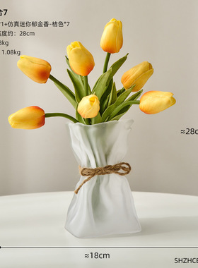 现货Nordic Glass Flower Vase Decoration Living Room XArtwork