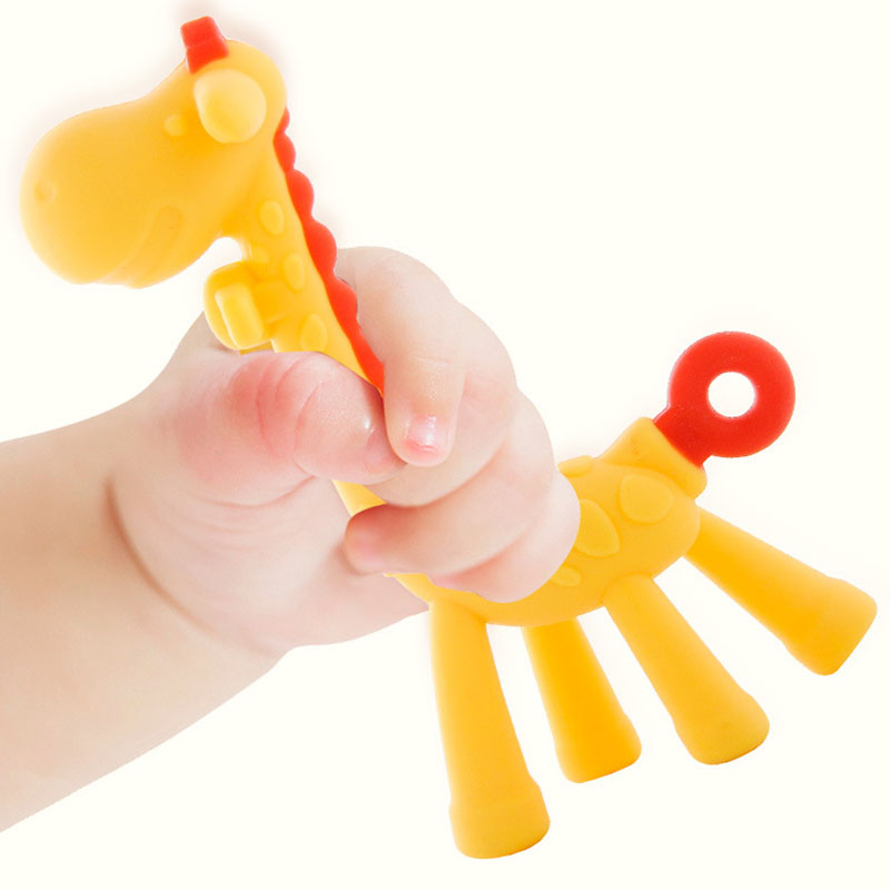 极速Silicone Baby Teethers DIY Animal Giraffe Shape BPA Free