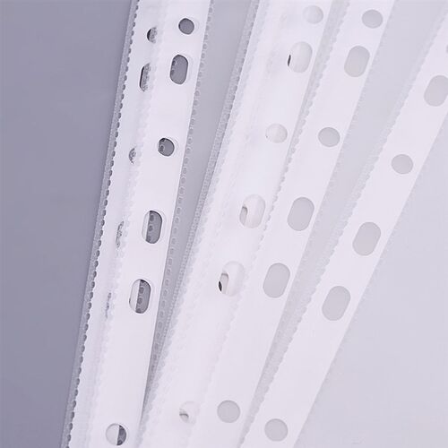 100Pcs A4 Plastic Punched Pockets Folders Filing 11 Holes Lo