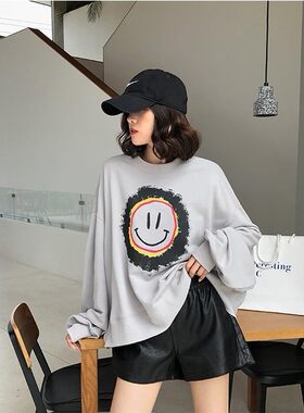 孕妇装2022新款韩版春秋孕妇皮裤短裤黑色高腰托腹裤休闲阔腿靴裤