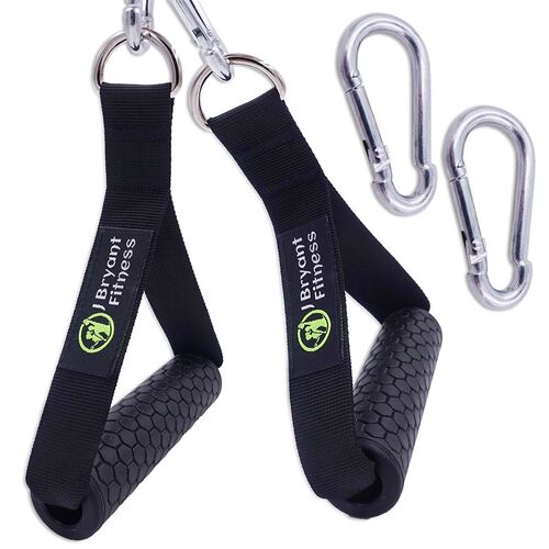 2 PCS Resistance Band Handle Tricep Rope Cable Machine Attac