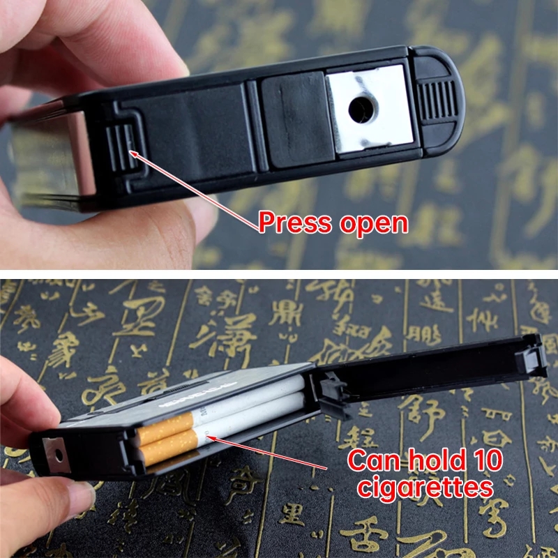 网红Portable Automatic Cigarette Case Boxes Not Lighter Men