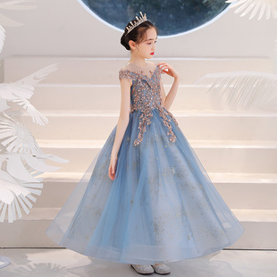 儿童公主裙d女童晚礼服小孩主持人走秀舞台表演花童婚纱钢琴演出