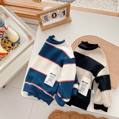 2023 Autumn Kids Sweatshirts Striped Boys Fashion Sweatshirt