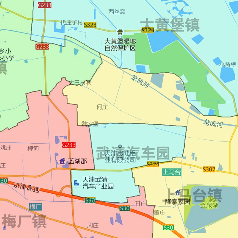 武清区地图1.15m折叠不覆膜天津市行政交通划分高清图片新款现货