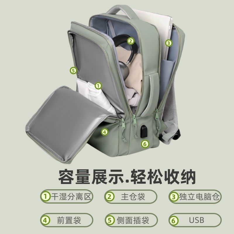 旅行背包女士双肩包新款短途轻便大容量旅游包商务书包电脑背包男