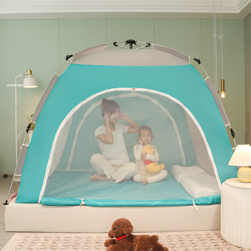 双层户外蚊帐遮光帐篷三开门免安装防蚊蒙古包双人防摔拉链防水款