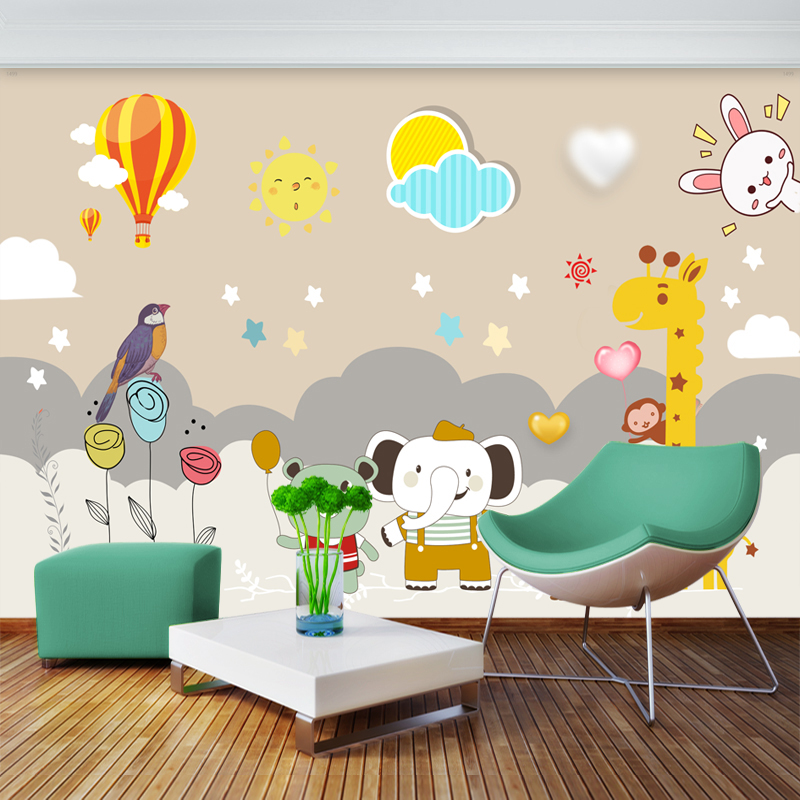儿童房装饰画自粘壁纸壁画卡通动漫卧室墙M头海报背景自粘墙贴画图片