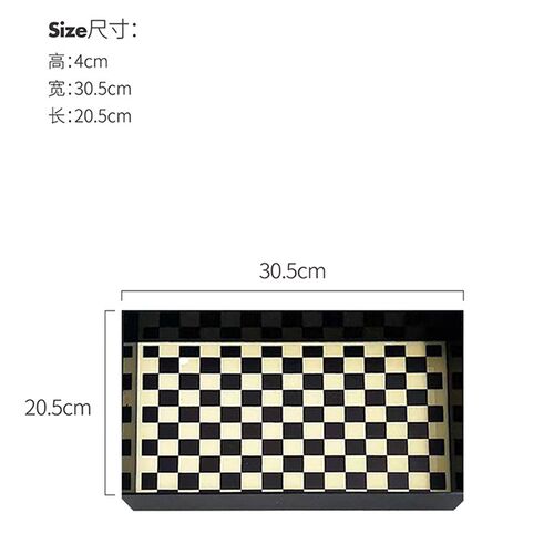 8BWI态生活棋盘格托盘ins设计感玄关茶几摆件R现代简约亚克力香薰