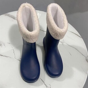 女防滑胶鞋 防滑中筒儿童水鞋 小学生孩子橡胶雨靴 大童男 学生雨鞋