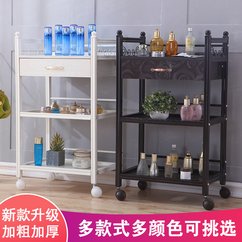小推车多功能万向轮欧式专用美容院工具车按N摩三层置物架美发静