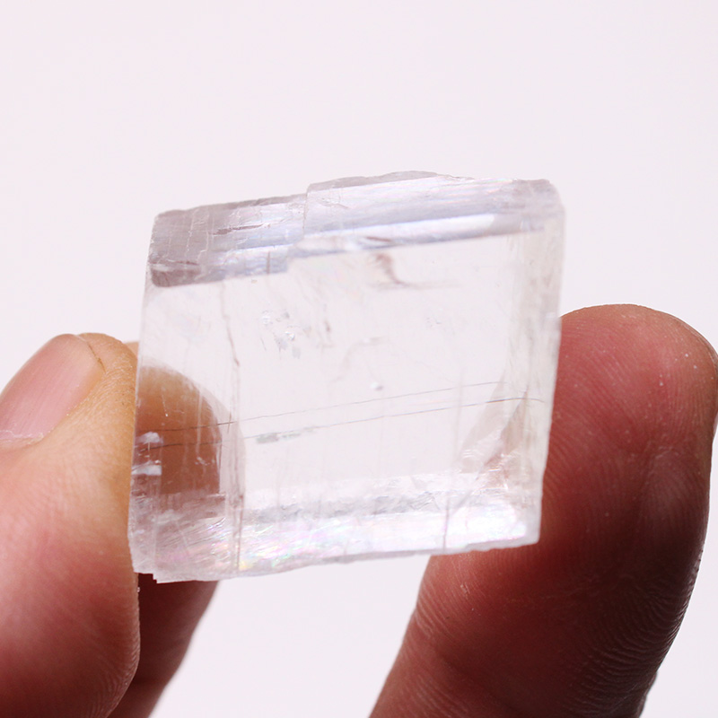 现货速发天然水晶石方解石矿石摆件透明冰洲石双折射原石儿童宝石