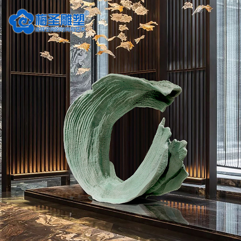 酒店大堂现代抽象落地装置艺术品售楼处K大厅过道玄关创意雕塑摆