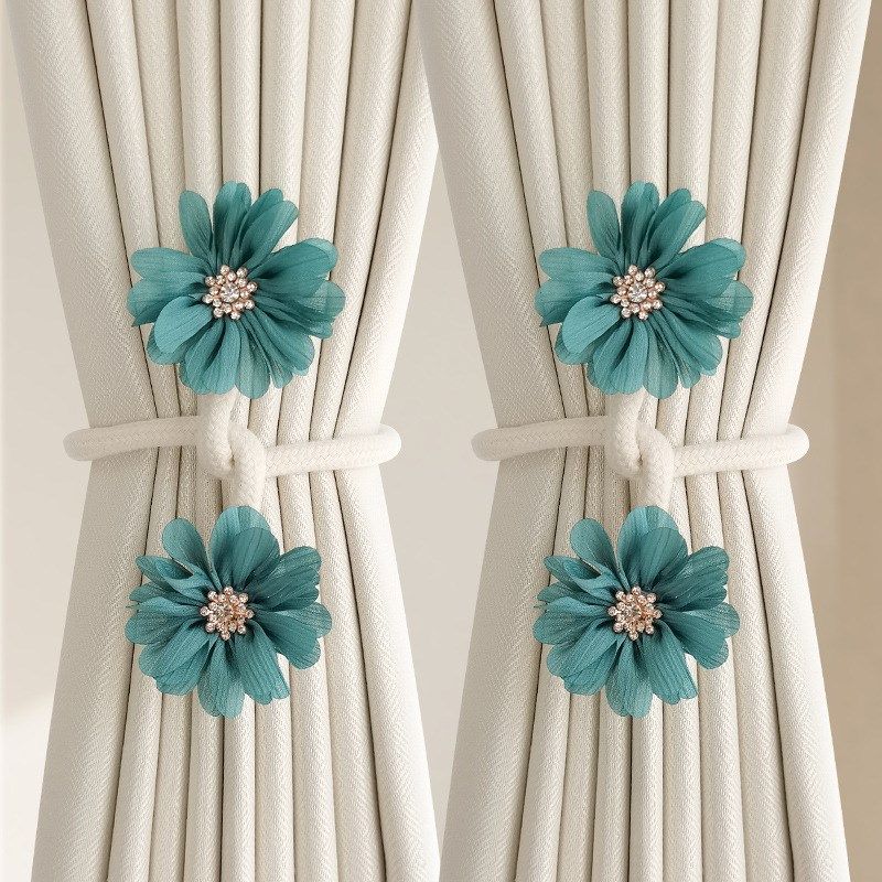 简约窗帘绑带一对装o轻奢纱帘捆绑带创意花朵扣环束带配饰点缀,居家布艺,窗帘绑带,淘宝优惠券,粉丝福利购,淘宝优惠卷