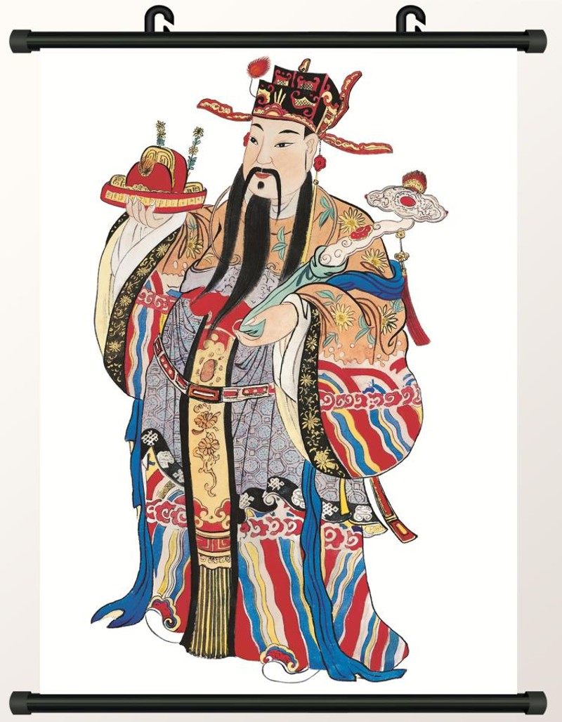 大小款 禄神画像 文昌帝君 开运 神像画像挂像挂画贴画 可带木框