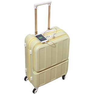 超轻可充电前开口登机箱20寸小型男女行李箱万向轮pc密码拉杆箱24