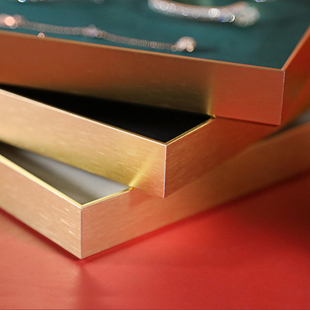 珠宝首饰托盘金属长方形绒布平台项链眼镜戒指盘首饰展.示看货托