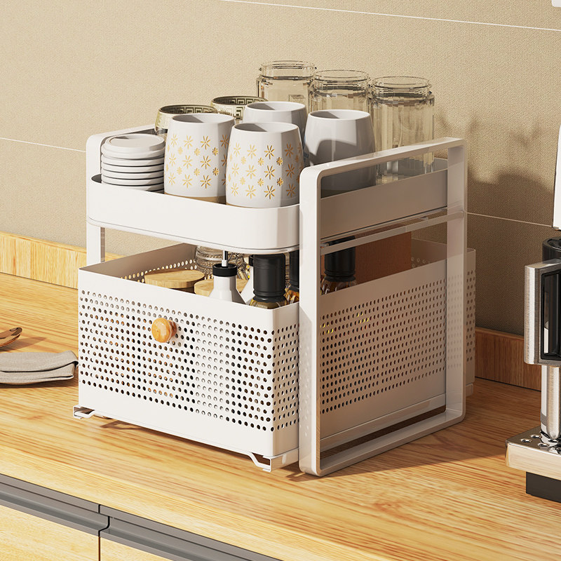 抽拉式杯架子置物架水杯茶杯具玻璃杯子收纳桌面双层托盘家用沥水,家庭/个人清洁工具,杯架,淘宝优惠券,粉丝福利购,淘宝优惠卷