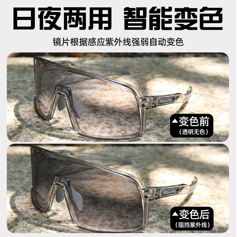变色骑行眼镜跑步户外装备男款防风自行车护目镜女日夜两用