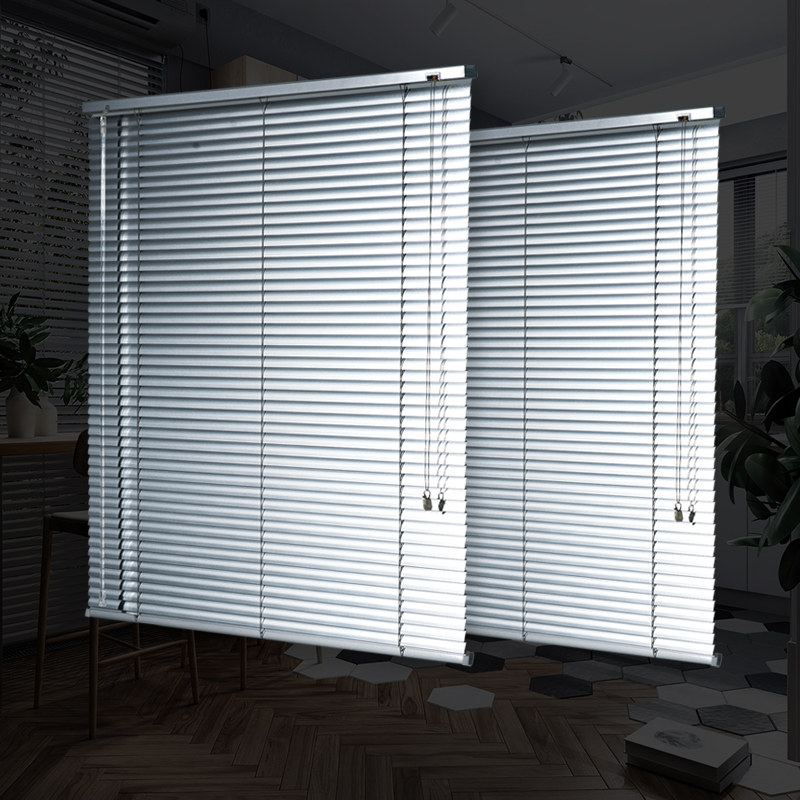 百叶窗帘铝合金办公室浴室卫v生间厕所家用防水遮光升降卷帘免打