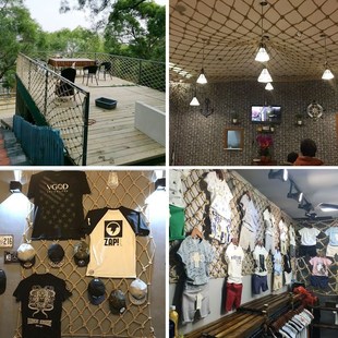 挂网防护网攀爬网麻绳网格装饰网护栏网隔断楼梯照片吊顶网绳