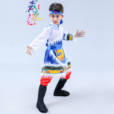 藏族儿童演出服女童少数民族风幼儿园六一表演服装苗疆舞蹈裙套装