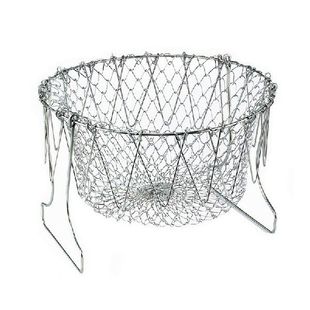 Basket Stra Foldable Fry Steel Steam 1pc Rinse Stainless