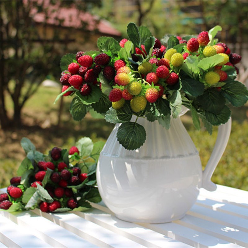 1PCS Tempting Berry leaf 9 Fruits Artificial Flowers DIY Wed