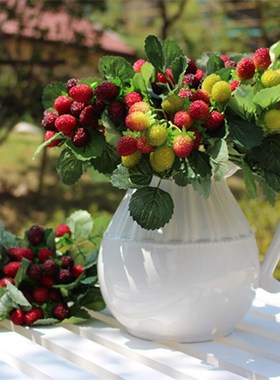 1PCS Tempting Berry leaf 9 Fruits Artificial Flowers DIY Wed