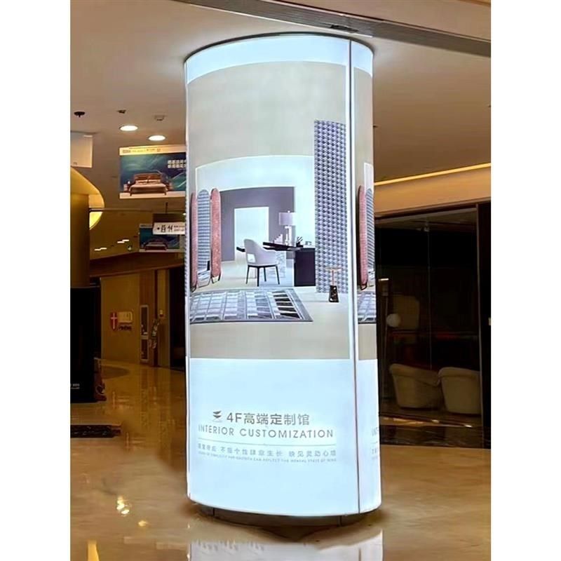 包柱卡布灯箱折弯折圆弧形灯箱高铁机场柱子软膜灯箱型材圆柱灯箱