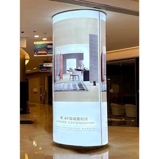 包柱卡布灯箱折弯折圆弧形灯箱高铁机场柱子软膜灯箱型材圆柱灯箱