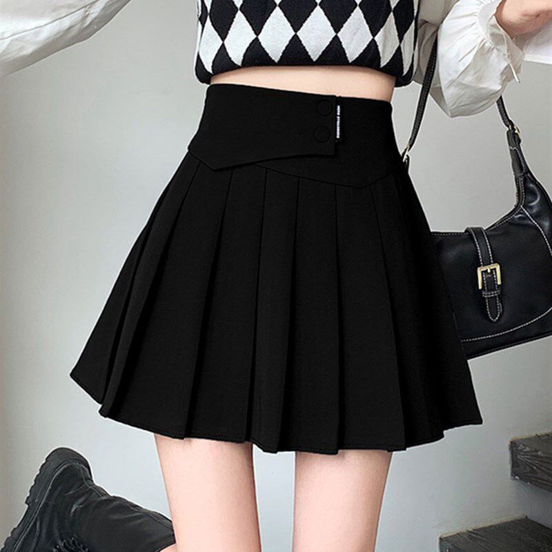 灰色百褶半身裙女夏季2023新款高腰G显瘦小个子a字百搭西装短裙裤