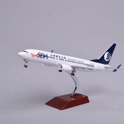 新品飞机模型仿真合金可q收起落架20cm带轮山东航空737客机起落架