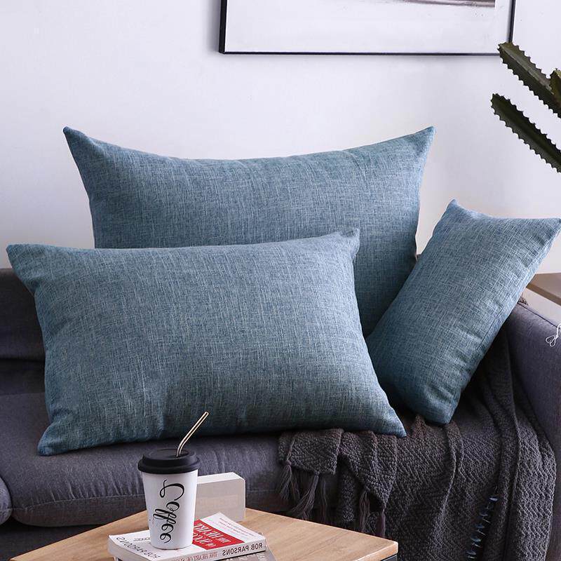 新款亚麻靠枕沙发客厅长方形抱枕靠套H腰枕大号靠背抱枕套含枕芯