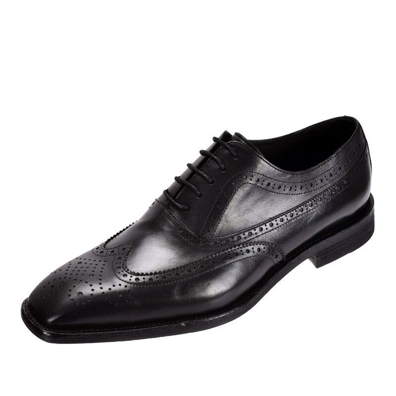 新款水洗商务正装男鞋英伦雕花小方头德比鞋系带低跟男士皮鞋,流行男鞋,正装皮鞋,淘宝优惠券,粉丝福利购,淘宝优惠卷