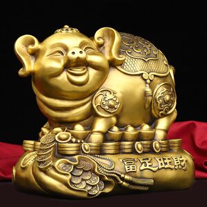 全铜金猪摆件招财生肖猪工艺品家居客厅电视柜酒柜装饰品开业礼品