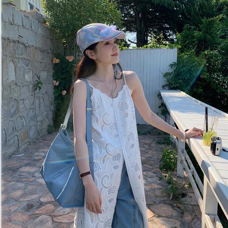 法式复古设计感镂空提花吊带连衣裙女夏季小众别致叠穿开叉长裙,服饰配件/皮带/帽子/围巾,防晒袖套,淘宝优惠券,粉丝福利购,淘宝优惠卷
