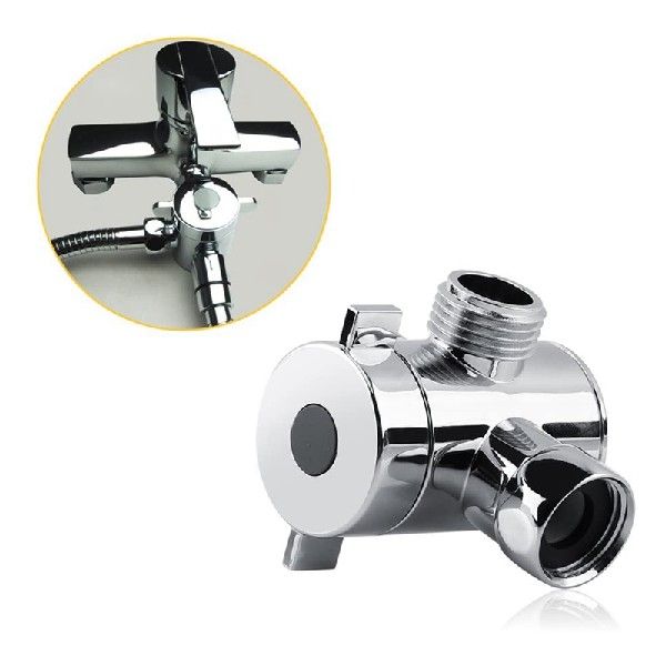 推荐ABS Chrome 3 Way Diverter Hose Fitting T Shape Adapter-封面