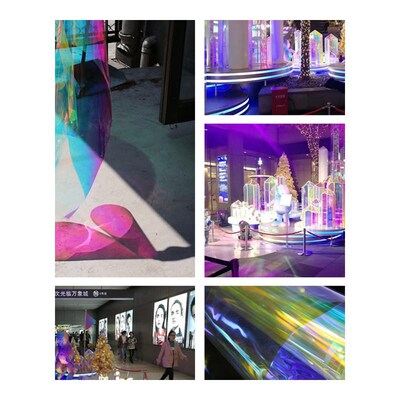 HOHOFILM Sticker Self-Adhesive Iridescent Rainbow Tint Home