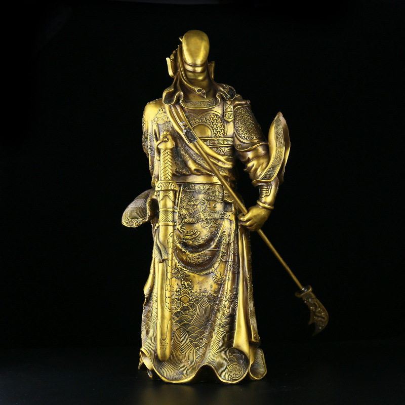 工厂销黄铜关公摆件武财神关二爷C神像供奉佛像关羽铜像大号客厅