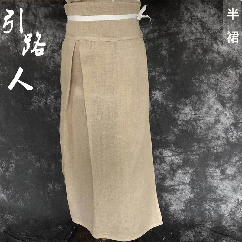 新品麻衣孝子衣丧服孝衣棉麻短袖短款白衣服丧事白事衣服半裙帽子