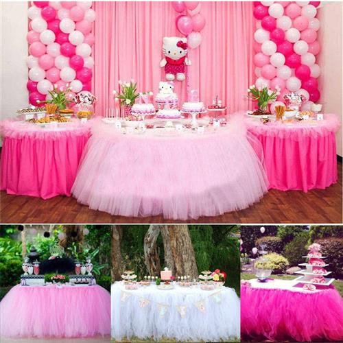 推荐Tulle TUTU Table Skirt Tableware Wedding Party Xmas Baby 婴童用品 尿布桶 原图主图