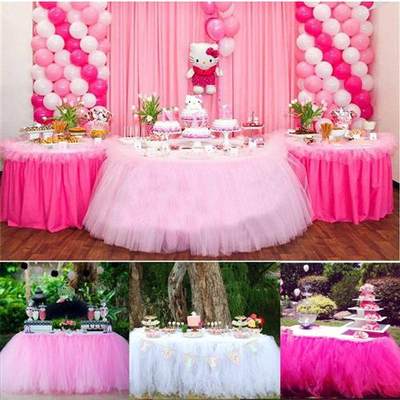 推荐Tulle TUTU Table Skirt Tableware Wedding Party Xmas Baby