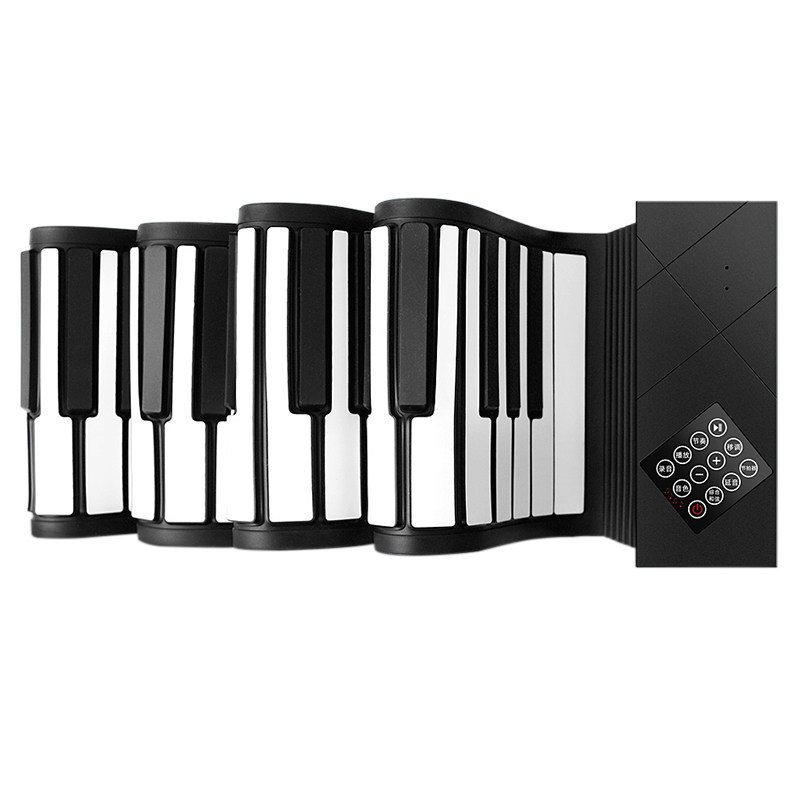 手卷钢琴88键加厚版midi键盘成人初学者练习折叠便携式电子琴随身