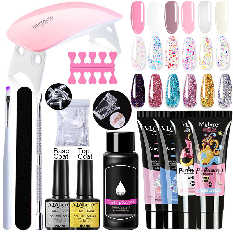 推荐Mobray Polygels Poly Nail Gel Extension Nail Kit All For